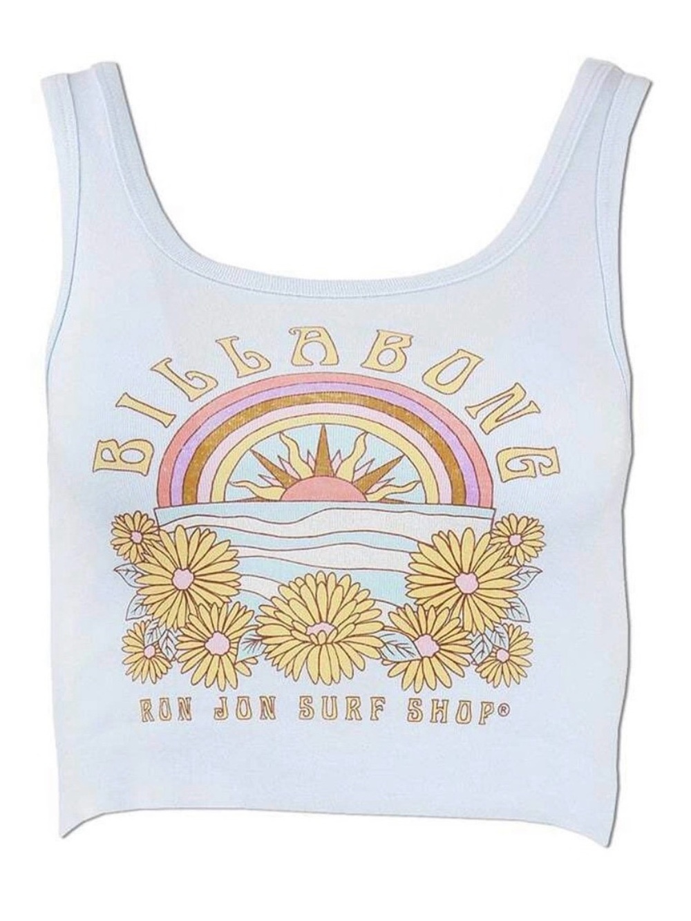 Billabong x Ron Jon Surf Shot size M medium blue tank top cropped tee